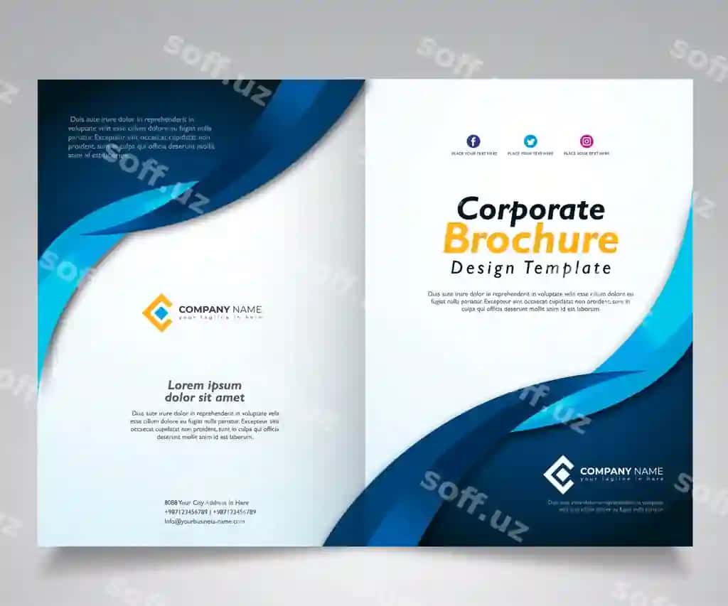 Broshyur shabloni dizayni Korporativ dizayn shabloni | Brochure template design corporate design template
