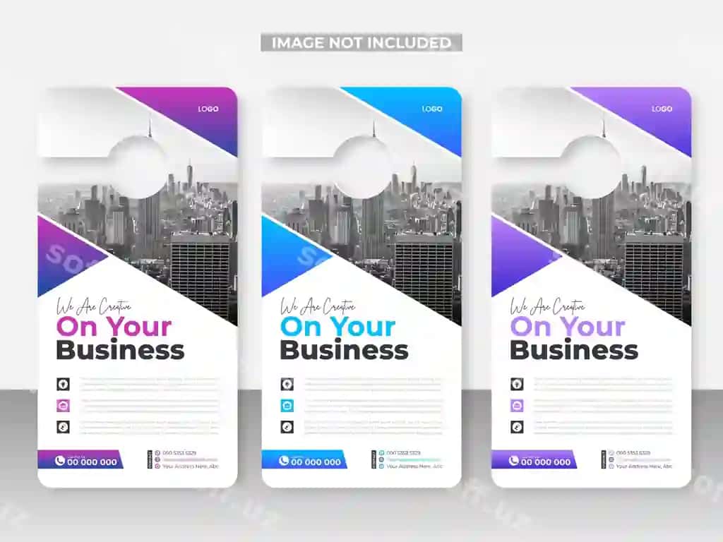 Zamonaviy eshik uyg‘otgich dizayni korporativ flyer dizayni | Modern door hanger design corporate flyer design