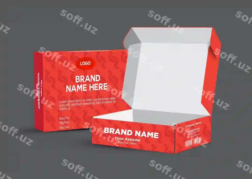 Qizil quti nomli brend nomi brend nomi uchun | Red box with name brand name brand name it