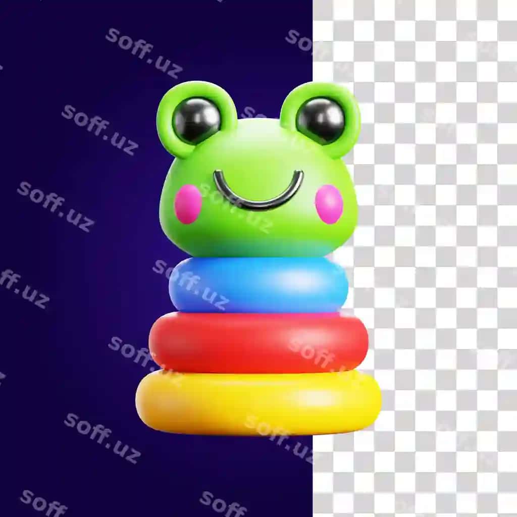 3d o'yinchoq buzmachi illustratsiyasi | 3d toy frog illustration
