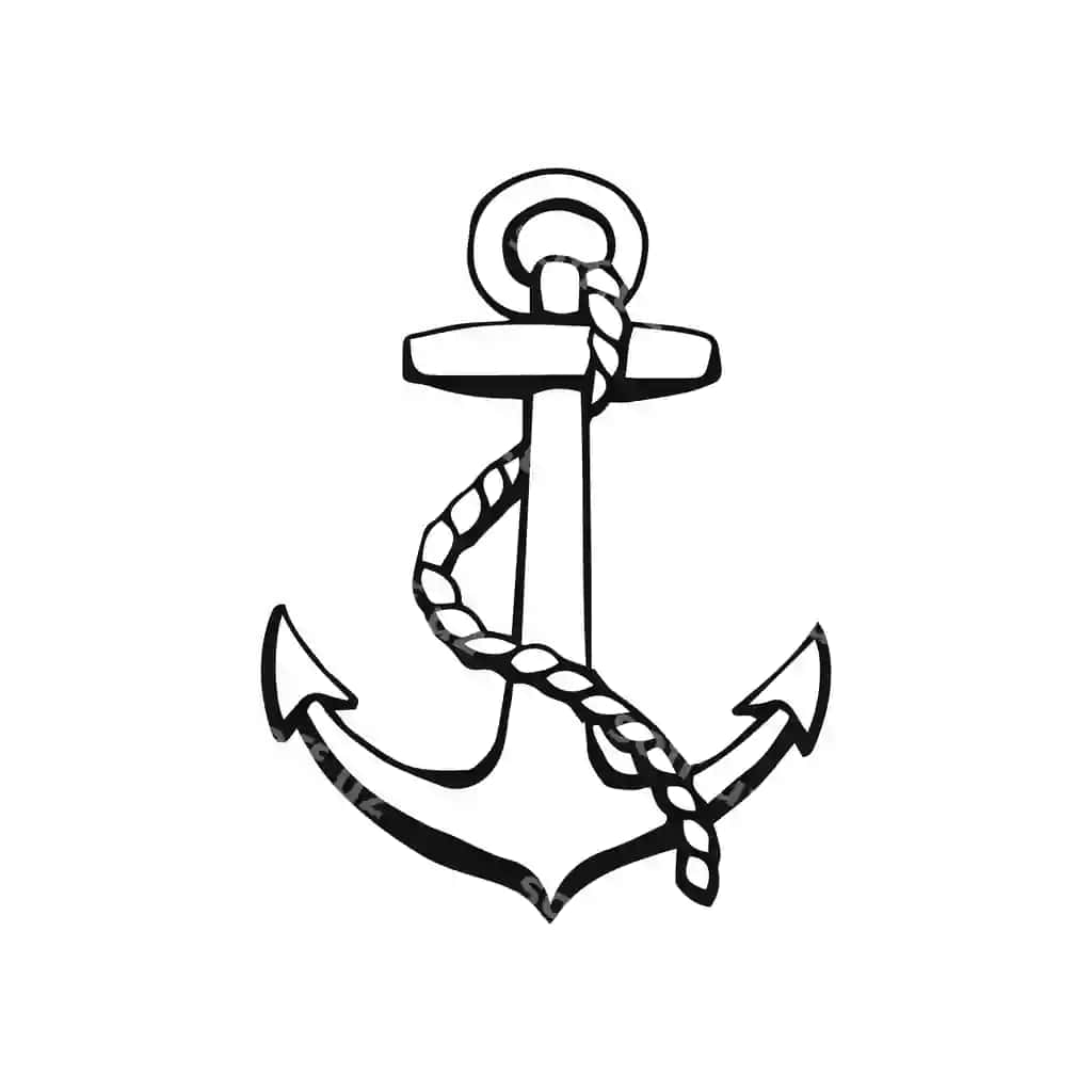 Qo'l bilan chizilgan lipcha vektor illustratsiyasi oq fondaa | Hand drawn anchor vector illustration white background