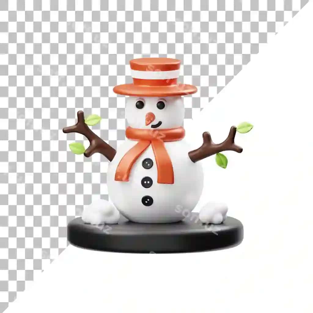 Qorbobo 3D illustratsiyasi | Snowman 3d illustration