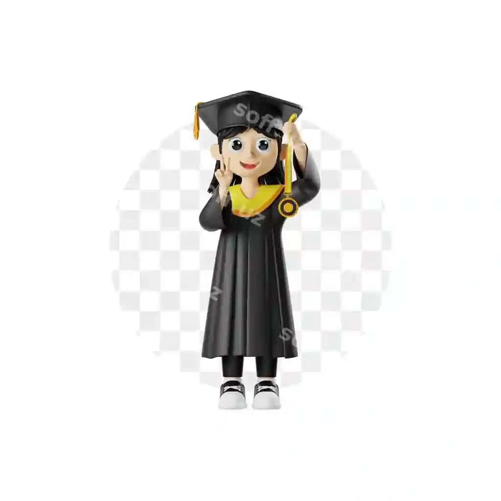 3d qiz medalni tutgan | 3d character girl holding medal