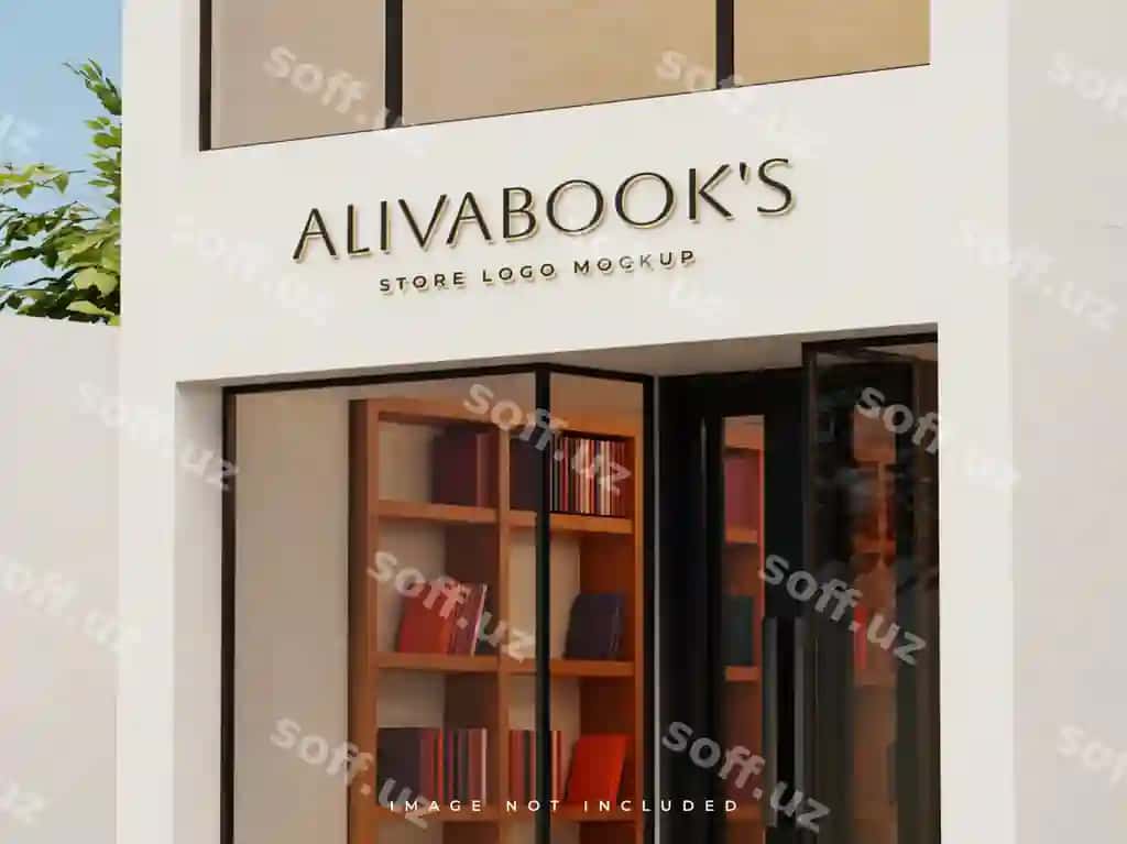 Do'kon logotipi namunasi bino logotipi namunasi | Storefront logo mockup building logo mockup