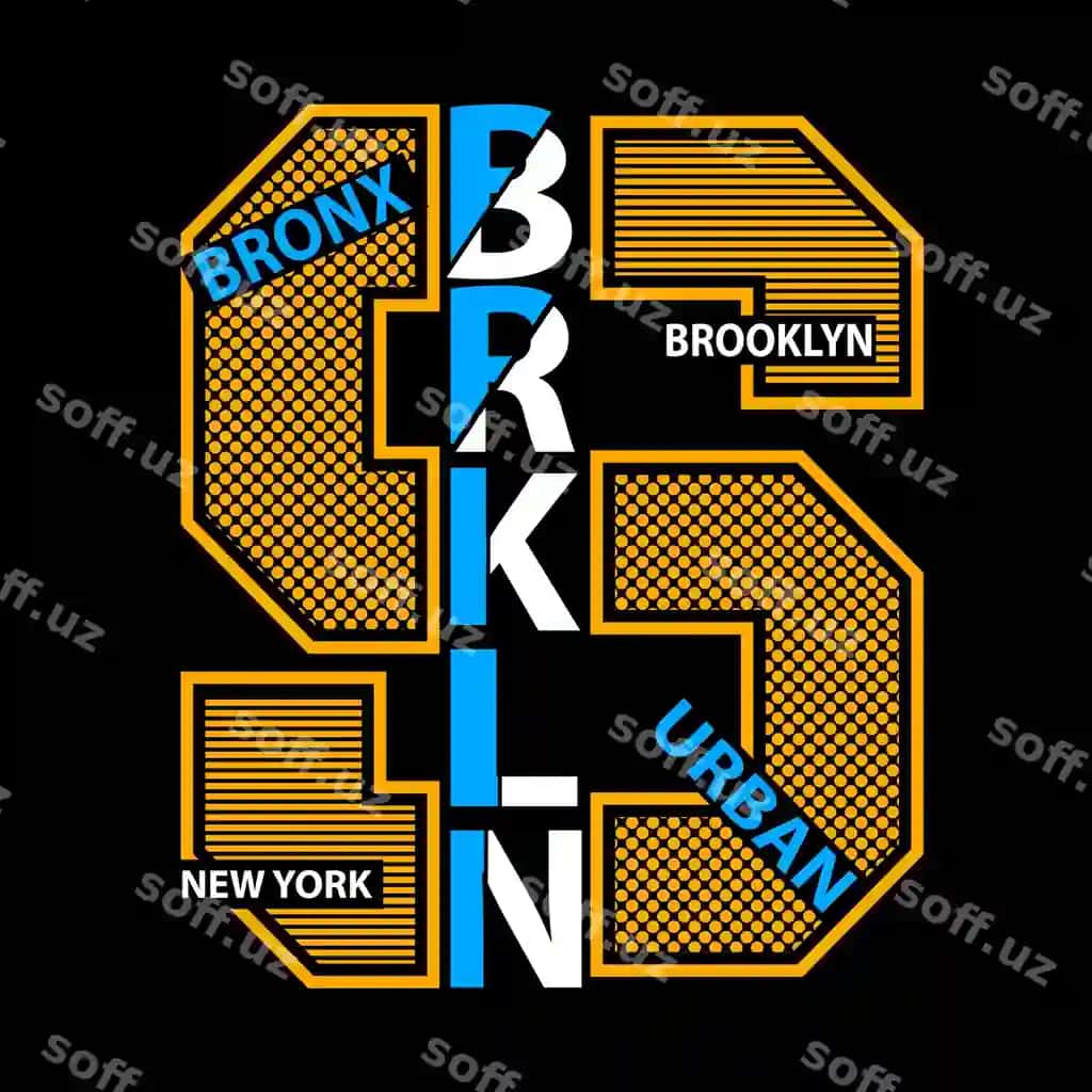 New York Brooklyn tipografiya bolalar futbolka vektor | New york brooklyn typography kids t shirt vector