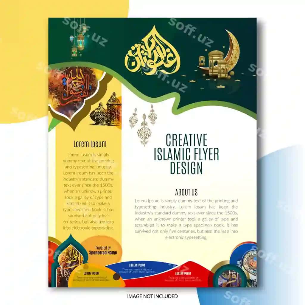 Islomiy noyob flyer dizayn shabloni | Islamic unique flyer design template