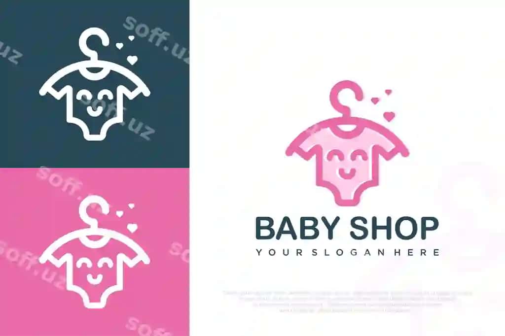 Moda bolalar do'kon logotip dizayni vektor illustratsiyasi | Fashion kids store logo design vector illustration