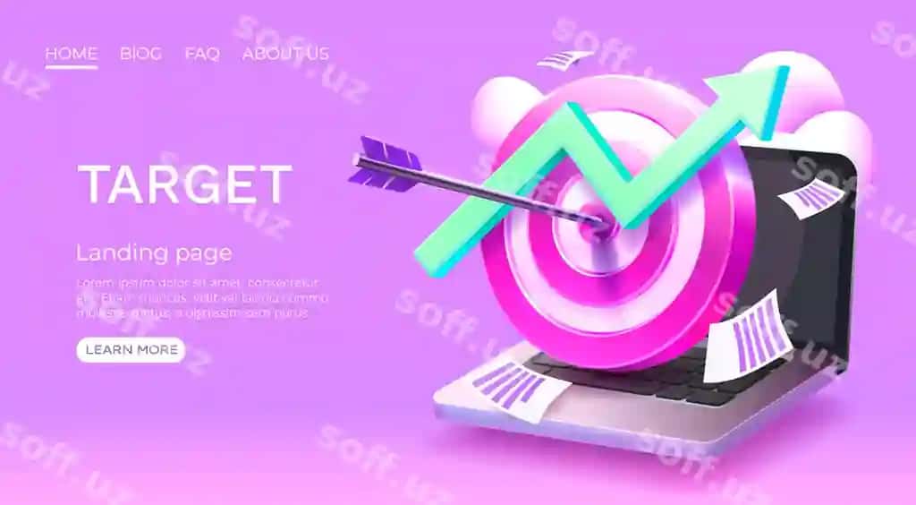 Target noutbuk finans landing sahifa banner bisnes 3d ikon vektor | Target laptop finance landing page banner business 3d icon vector