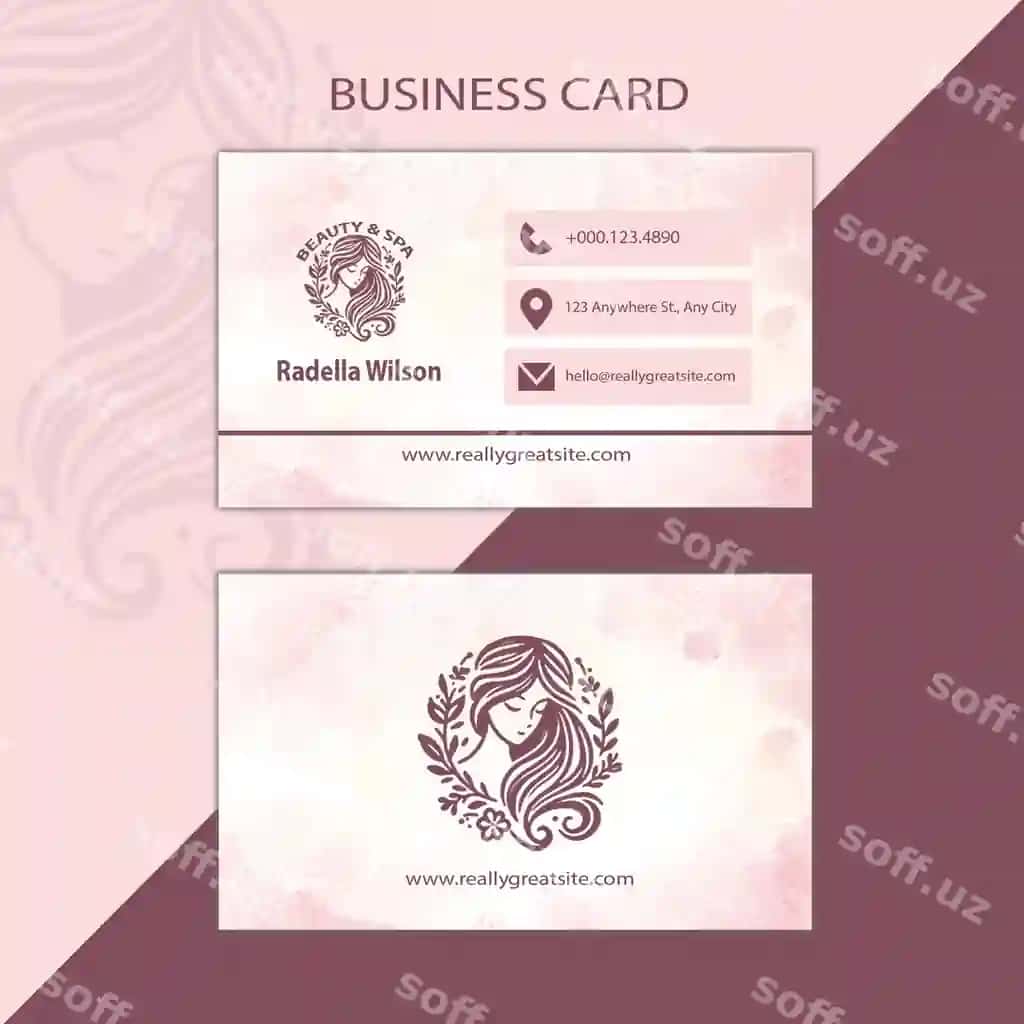 Bisnes karta go'zalik salon ayollar go'zalik spa | Business card beauty salon womens beauty spa