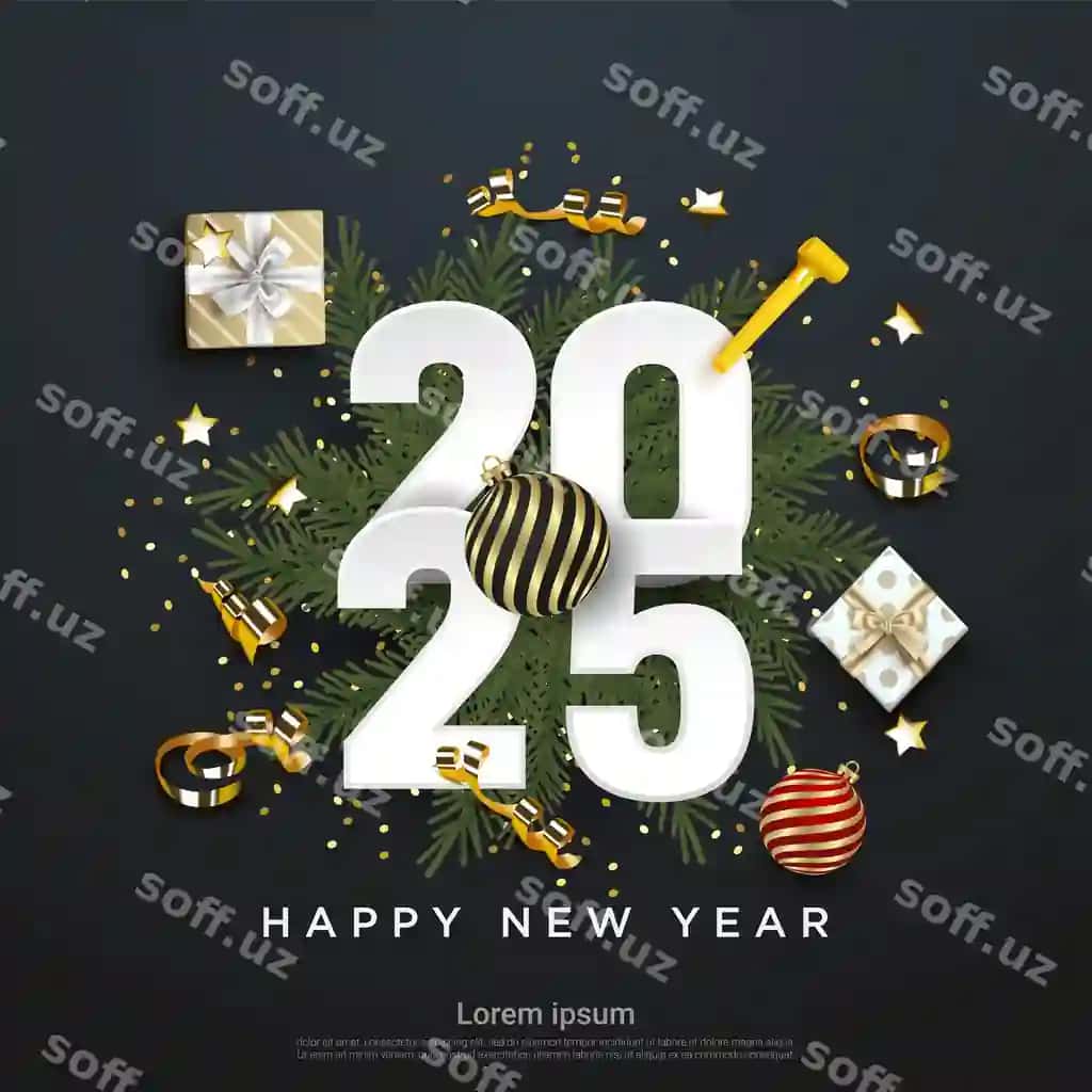 Baxtiyor yangi yil 2025 boyaladigan haqiqiy bezaklar bilan nishonlash muhimmati | Happy new year 2025 festive realistic decoration celebrate party