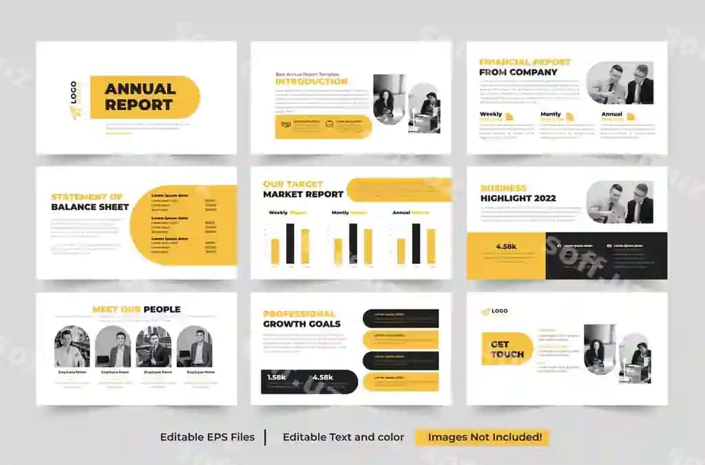 Yillik hisobot PowerPoint shablon | Annual report powerpoint template