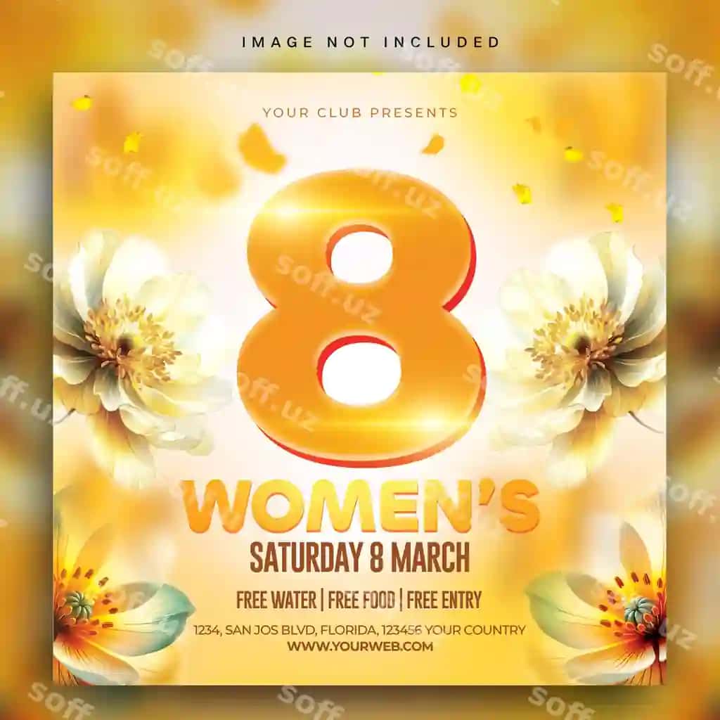 Baxromli Xalqaro Ayollar kuni bayrami Ijtimoiy tarmoqlar posti uchun baner | Happy international womens day celebration social media post banner