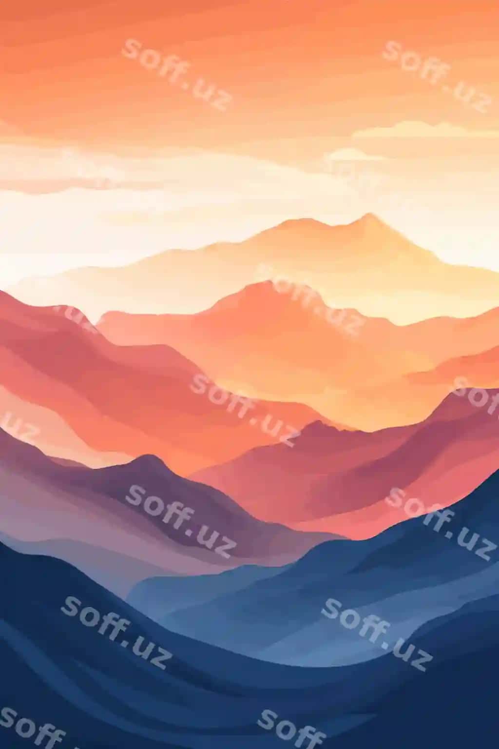 Ajoyib to'g'ri quyosh botishi binofa ranglar osmoni bilan | Majestic mountains sunset with vibrant colors sky