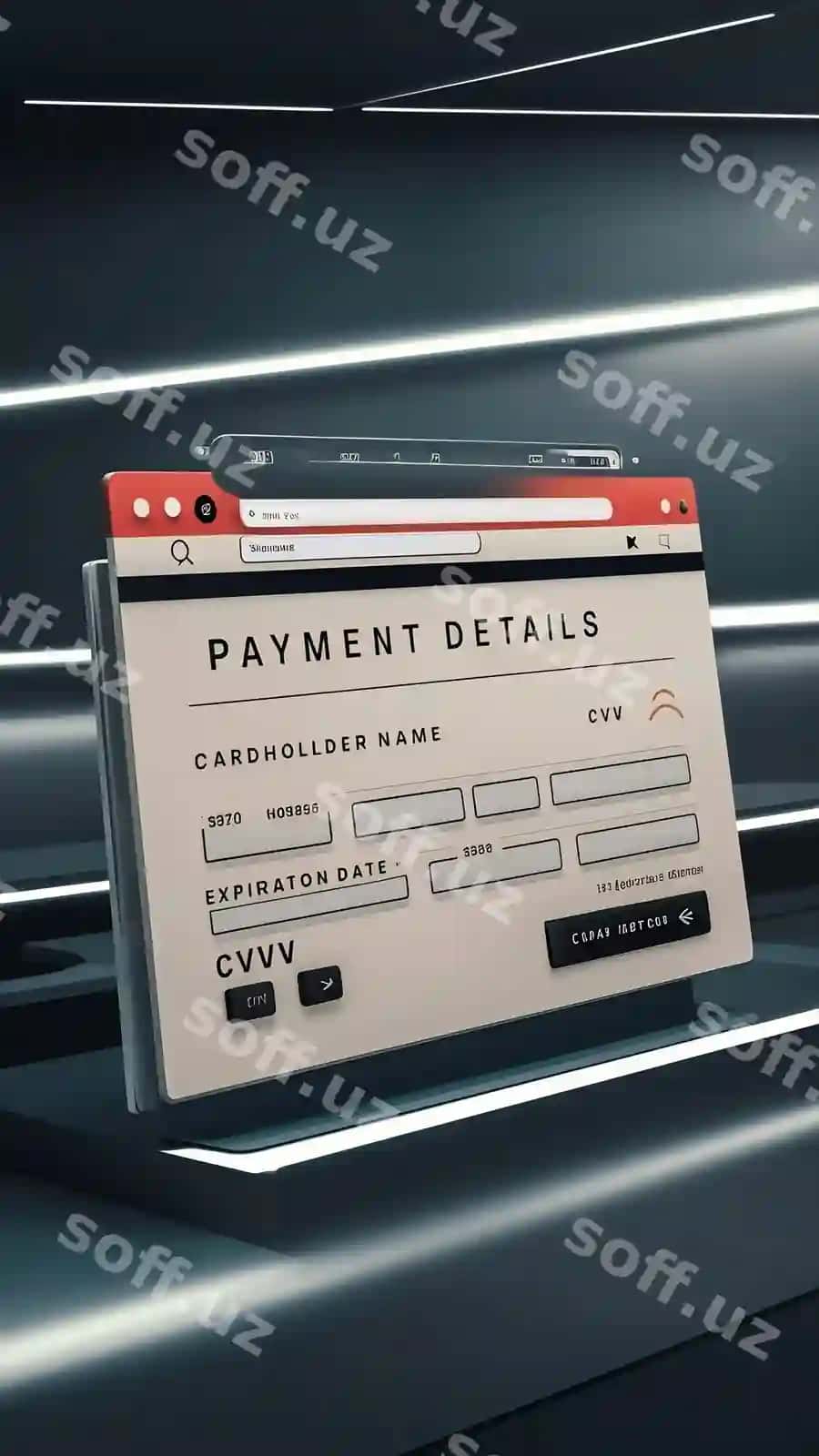 To'lov tafsilotlari haqida ma'lumotga ega veb-sayt sahifasi ui dizayni shakli | Web site page with payment details information form ui design