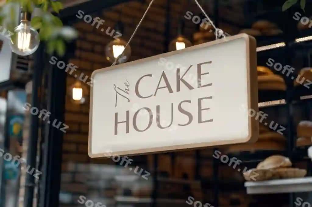 Non kiyim tabela namunasi psd | Bakery signboard mockup psd