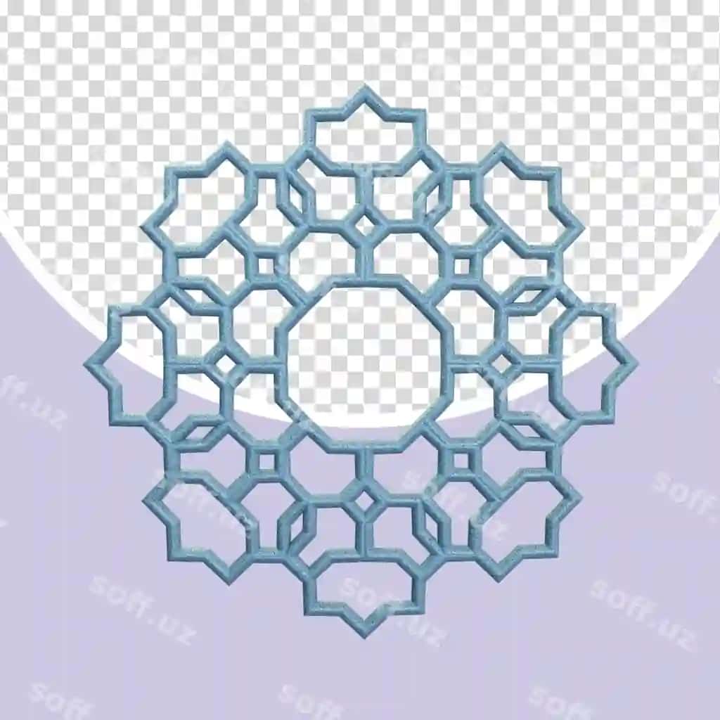 Gltirli ko'k qor bobosi dekorativ 3D element | Glitter blue snowflake decorative 3d element