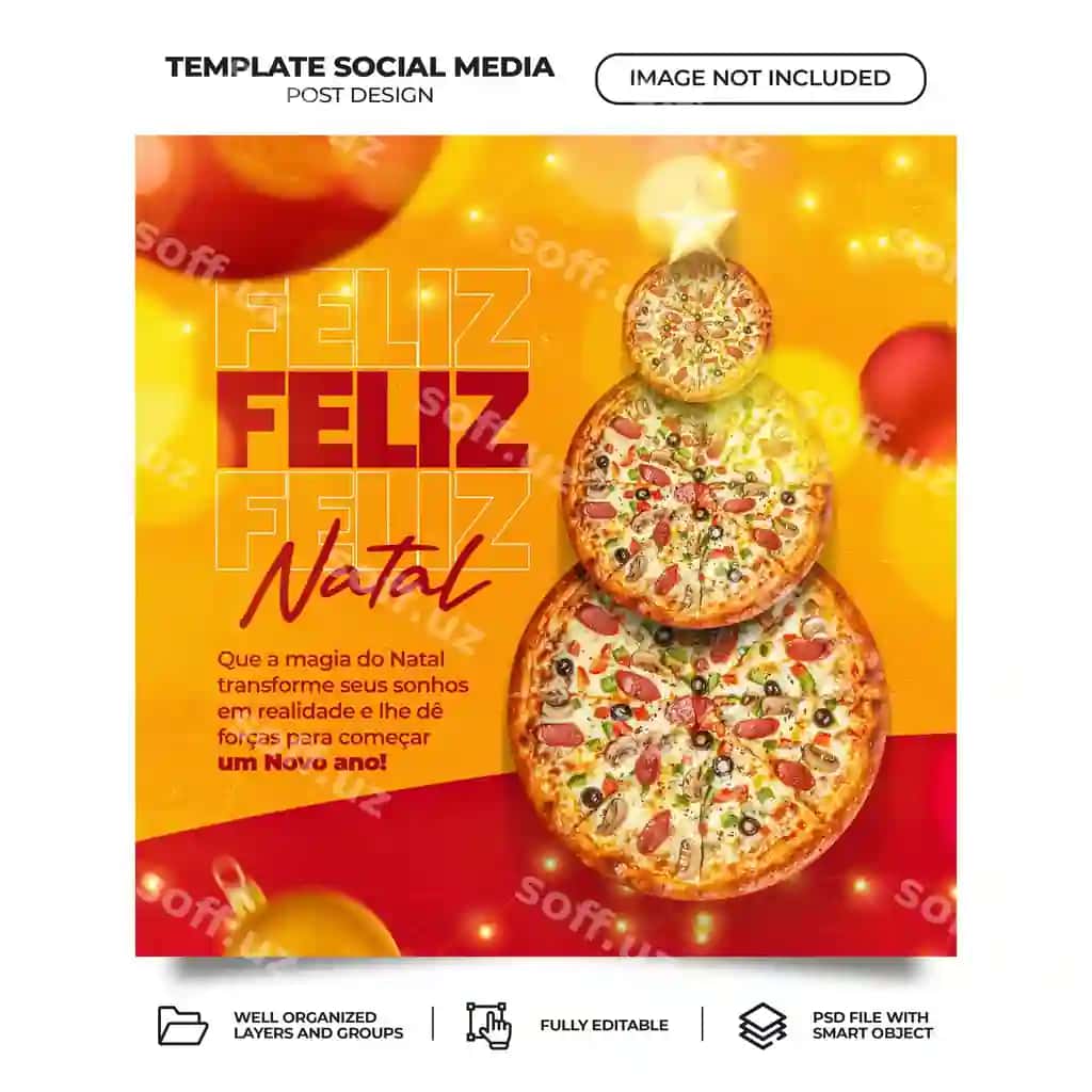 Sd to'yxona Baxromli Janvar Portugalcha 3d render marketing Braziliya shablon | Sd feed merry christmas portuguese 3d render marketing brazil template