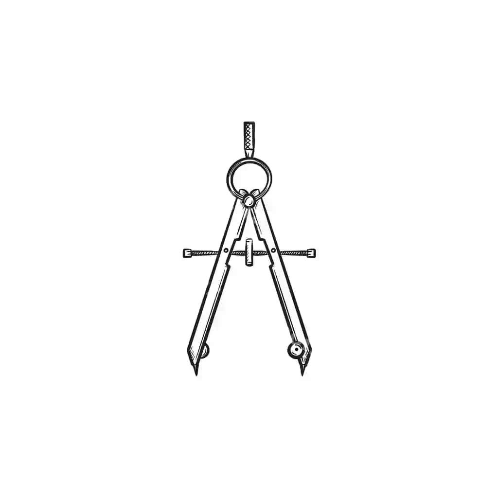 Ochilgan chiziq asbobi qo'l bilan chizilgan chegara chizmasi ikonasi | Technical compass hand drawn outline doodle icon opened compass