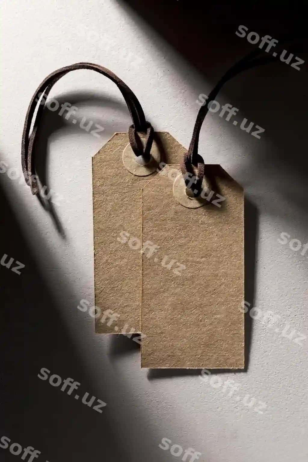 Jigarrang narx belgilari asrashgan modeli | Mock up brown price tags hanging