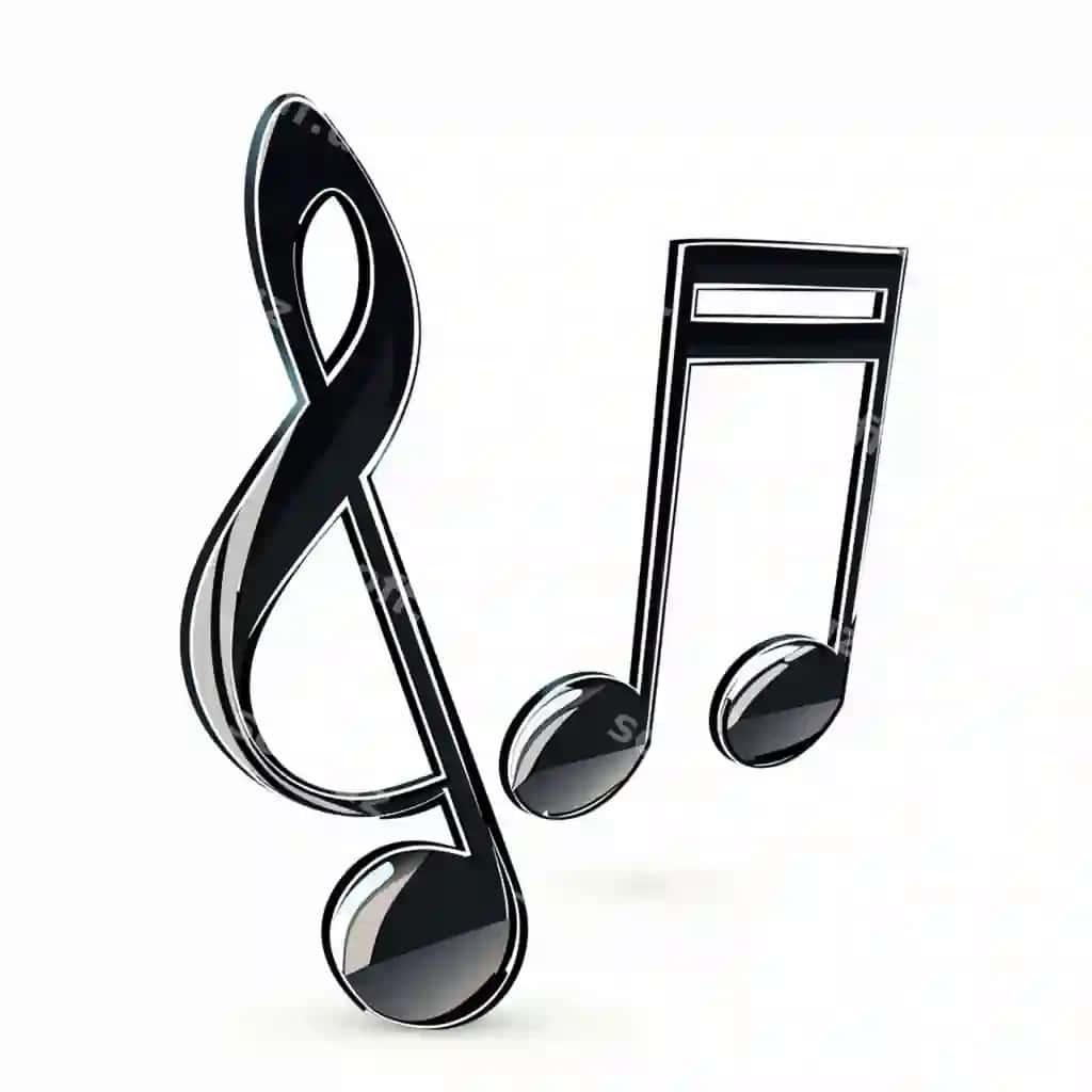 Rangli musiqiy notalar vektor san'at uslubi oq fondaan | Colorful musical notes vector art style white background