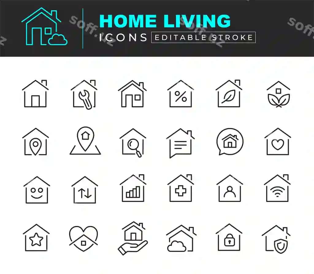 Uy chiziq ikonlar to'plami uy ikonasi vektor | Home line icon set house icon vector