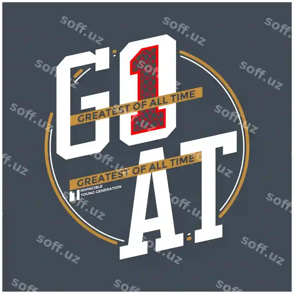 Goat butun vaqt eng katta motivatsiyalangan iqtiboslar tipografiya dizayni vektor | Goat greatest all time quotes motivated typography design vector