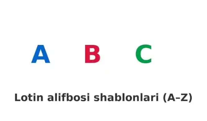 Lotin alifbosi katta harflar (A-Z)-dizayn shablonlar