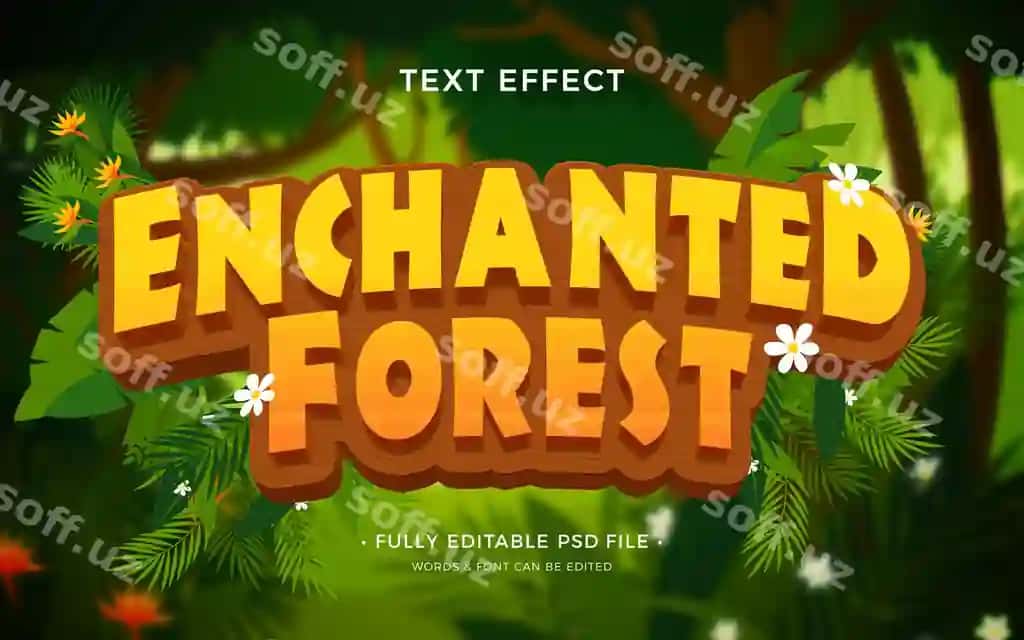 Ijodingi effekti | Enchanted forest text effect