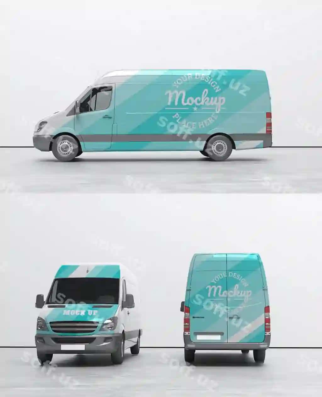 Yetkazib berish mashina mockupi | Delivery car mockup