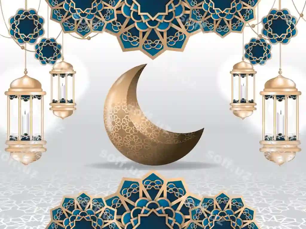 Ramazon kamillay islamiy fonli tabrik kartochkasi | Ramadan kareem greeting card islamic background