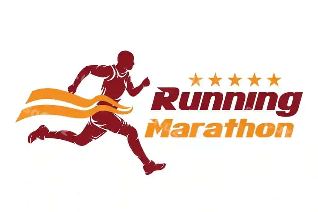 Yug'uvchi marafon logotip dizayn illustratsiya vektor | Running marathon logo design illustration vector