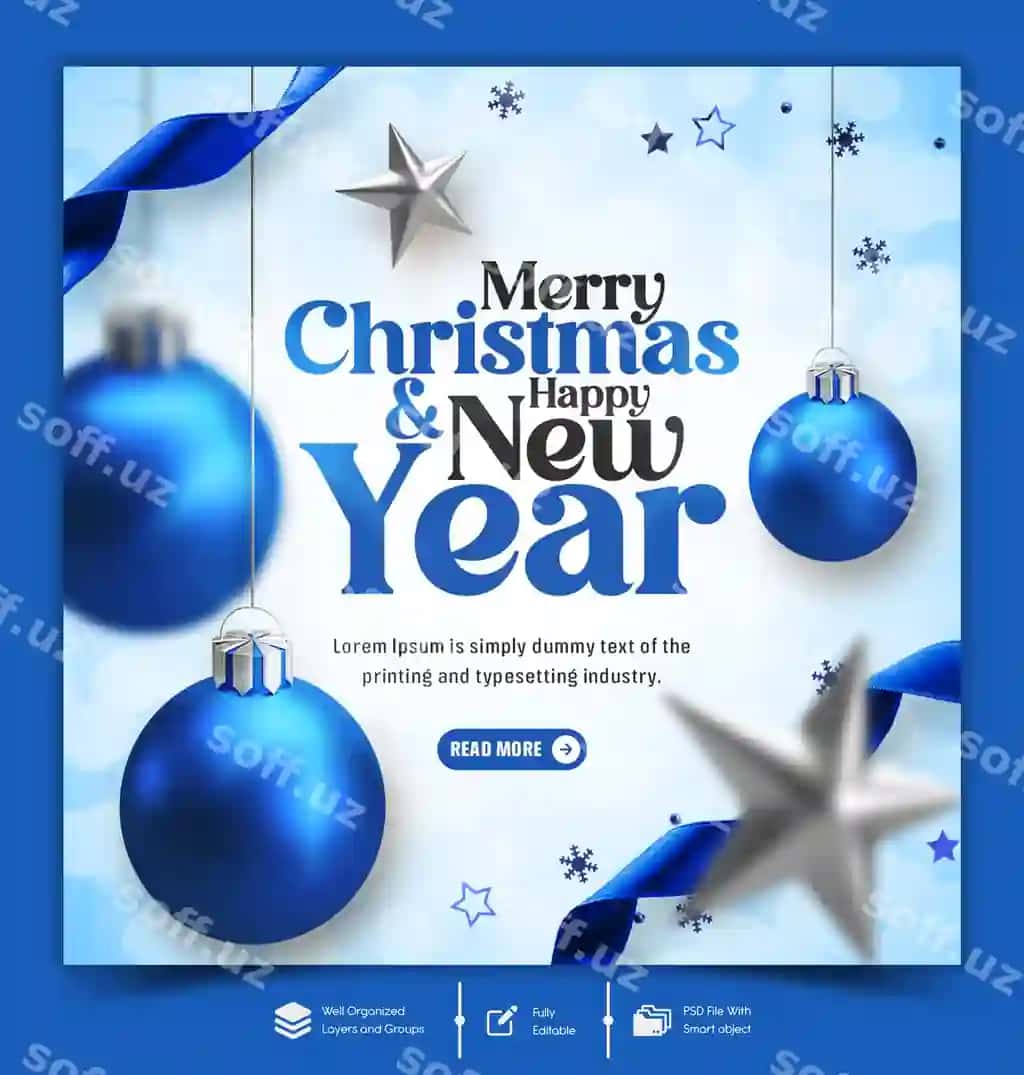 Rojdestvo Syrbani Yangi Yil Baxtsiramiz 2024 yil bayrami social media xabari | Merry christmas happy new year 2024 celebration social media post
