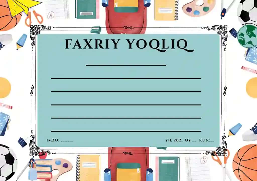 fahriy yorliq