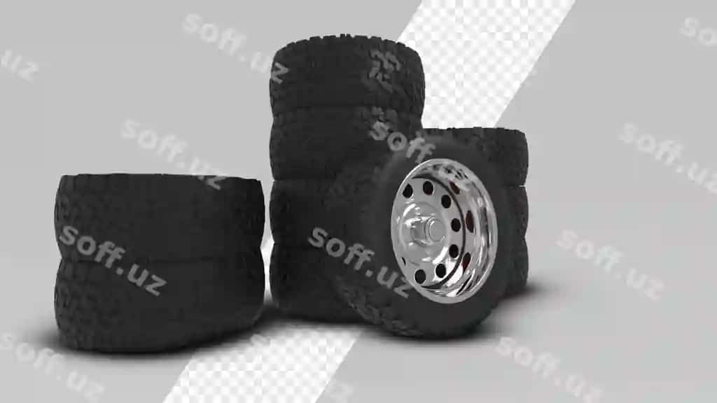 Chozing g'ildiraklar shaffof orqa fonda bilan | Off road wheels with transparent background