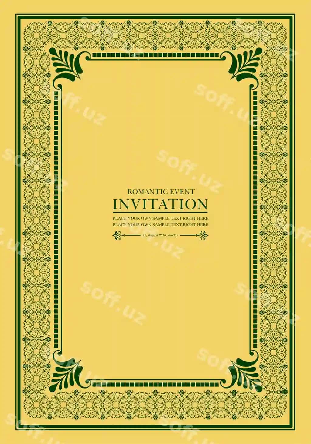 Eski bezakli sariq fon taklifnoma kitobi sifatida ishlatilishi mumkin | Old ornament yellow background can be used as invitation card book