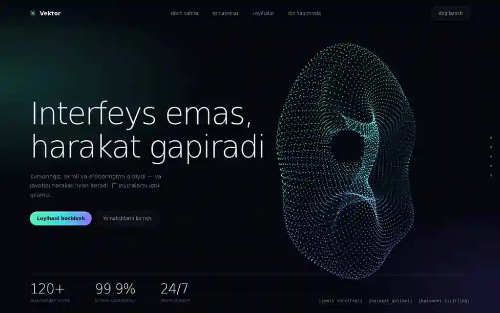 Vektor-animatsiyali IT veb-sayt shabloni