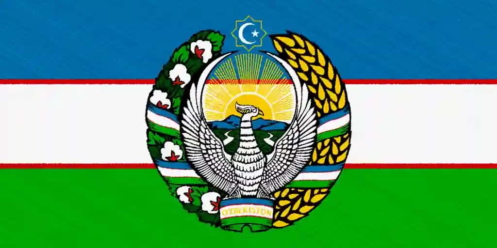 Bayroq, gerb, gerb, o'zbekiston respublikasi, teksturali fon, konsept, kollaj | Flag coat arms republic uzbekistan textured background concept collage