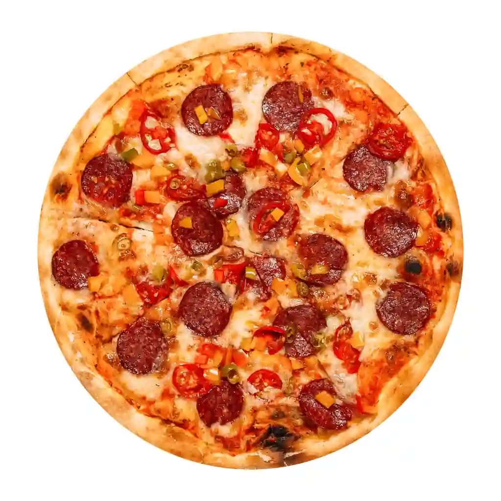 Chorizo jalapeno bilan izolyatsiya qilingan meksikalik pitsa | Isolated mexican pizza with chorizo jalapeno
