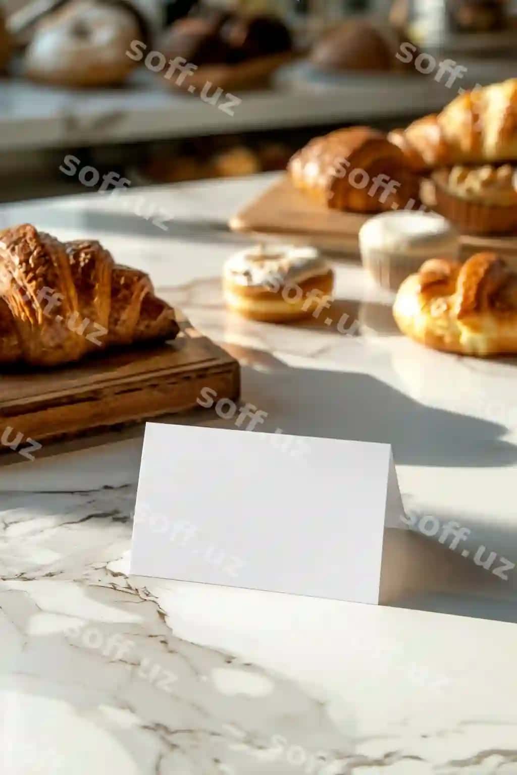 Pecat business kartasi mockup | Bakery business card mockup