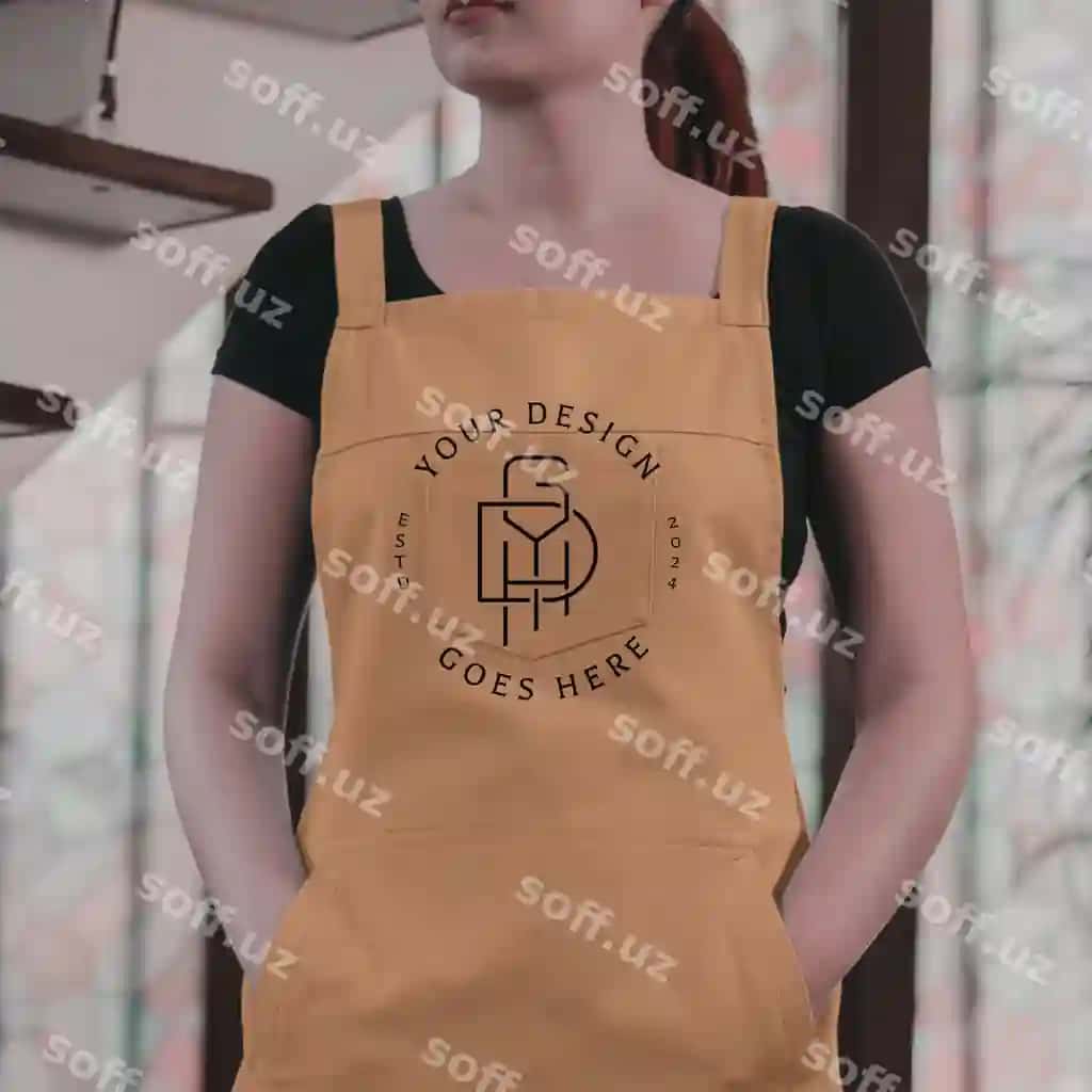 Bepul tahrir qilish mumkin PSD mockup shablon bej zarf brend identiteti brendlash | Free editable psd mockup template beige apron brand identity branding