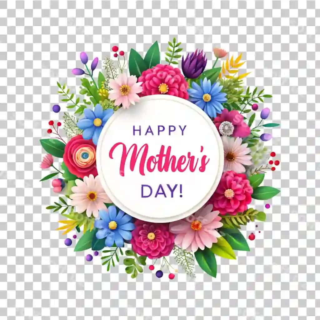 Maktab kundagi tabrik dizayni chiroyli gullar shaffof bilan | Mothers day greeting design with beautiful blossom flowers transparent