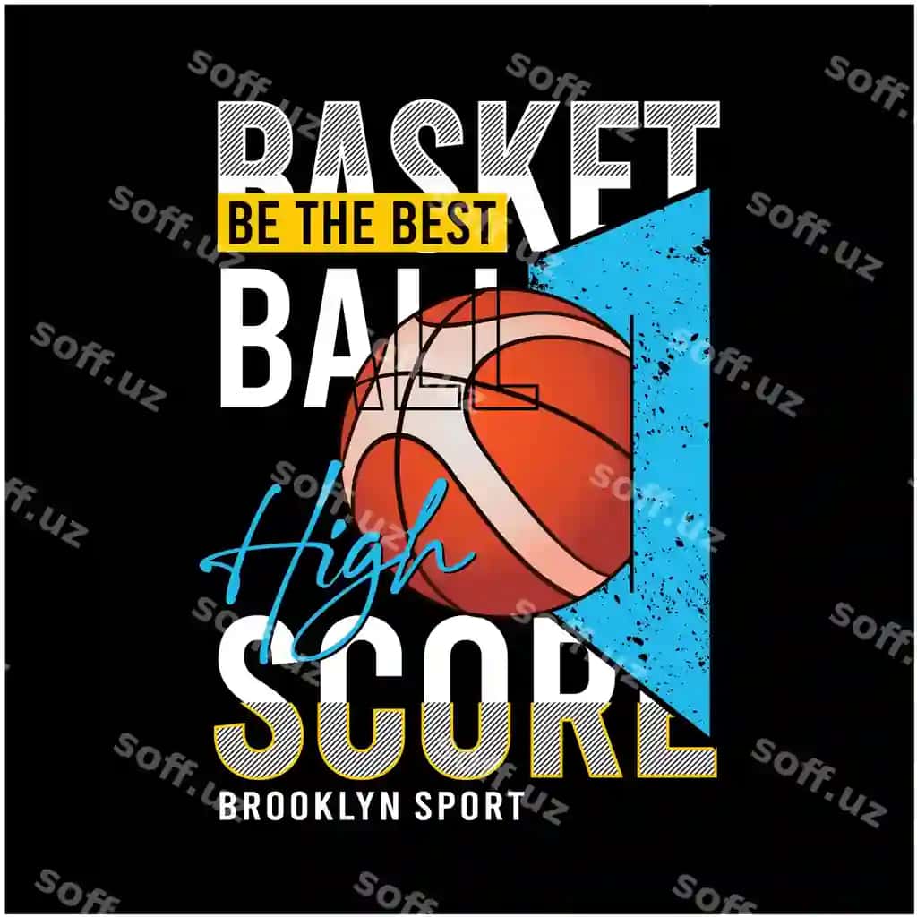 Yuqori ball basketbol vintage futbolka dizayni premium vektor | High score basketball vintage tshirt design premium vector