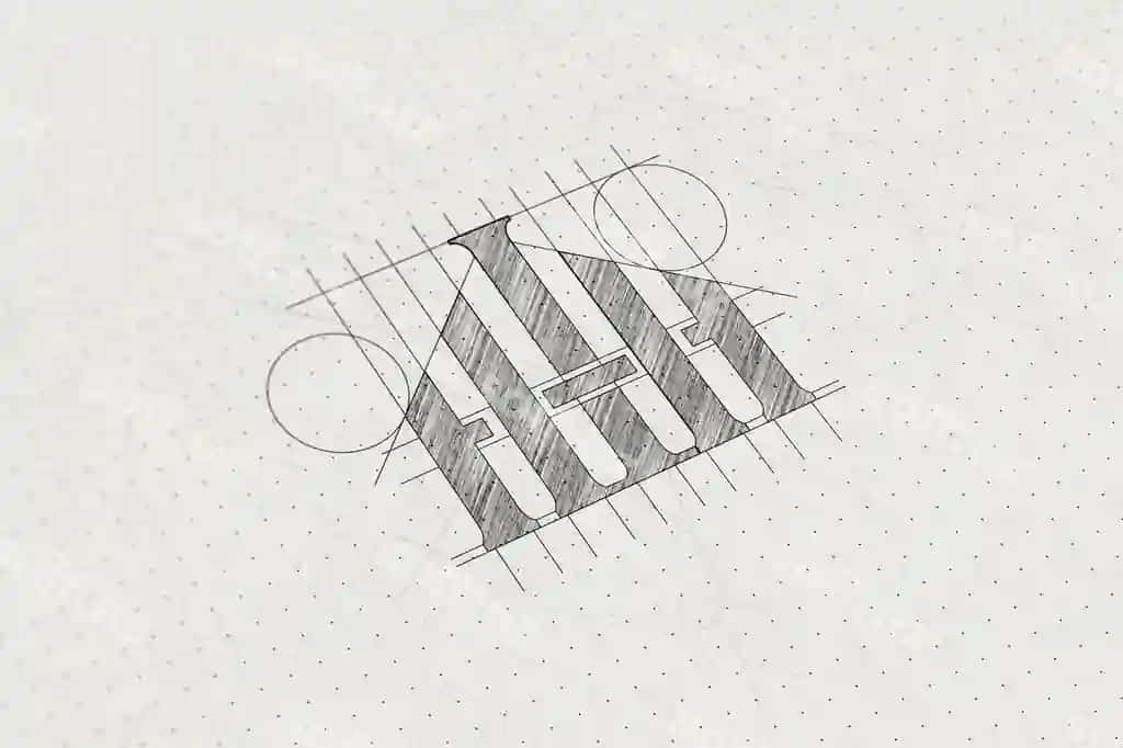 Qalam sketsasi logotip namunasi | Pencil sketch logo mockup