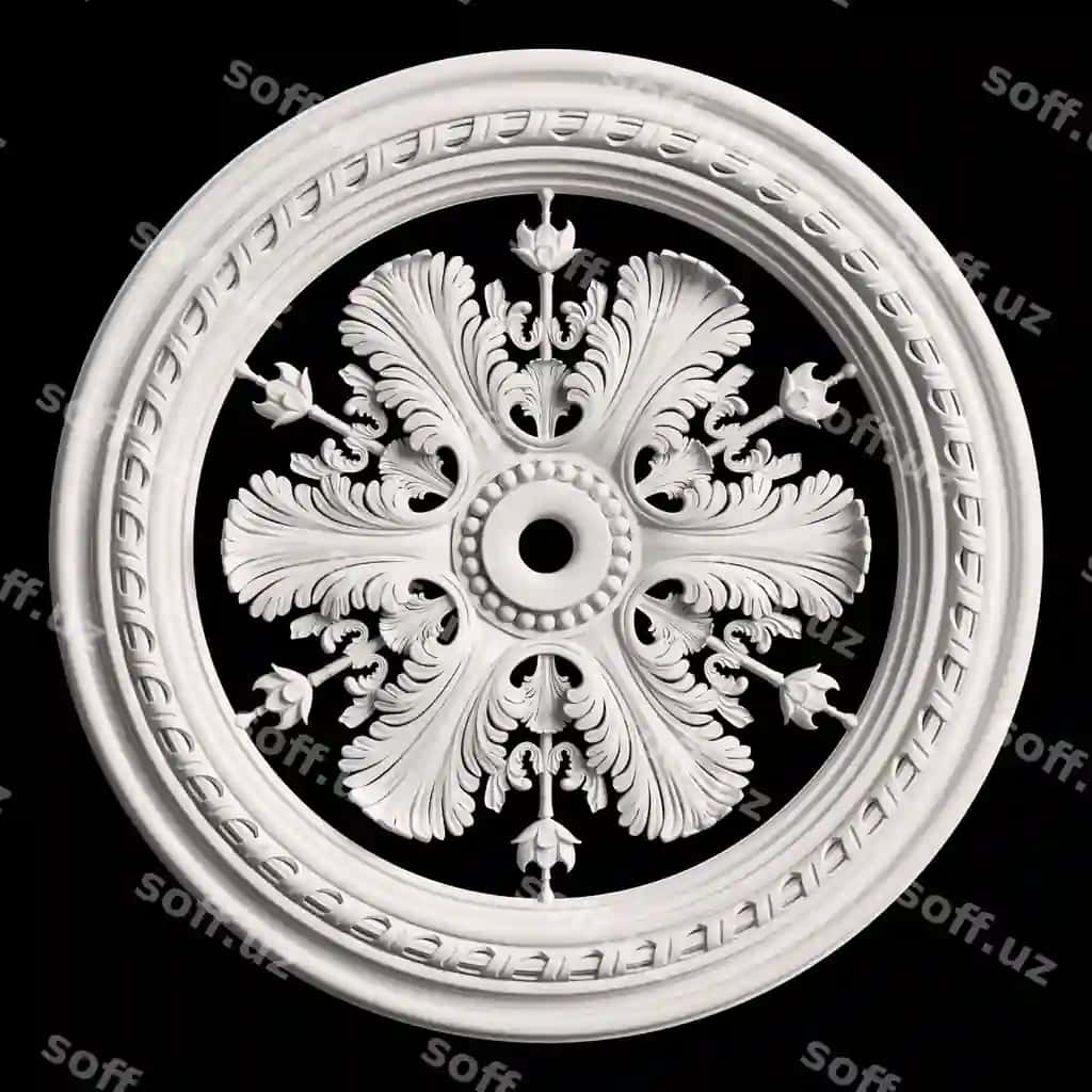 Klassik oq doira ramka bezatma dekor bilan ajraltirilgan qora | Classic white round frame with ornament decor isolated black