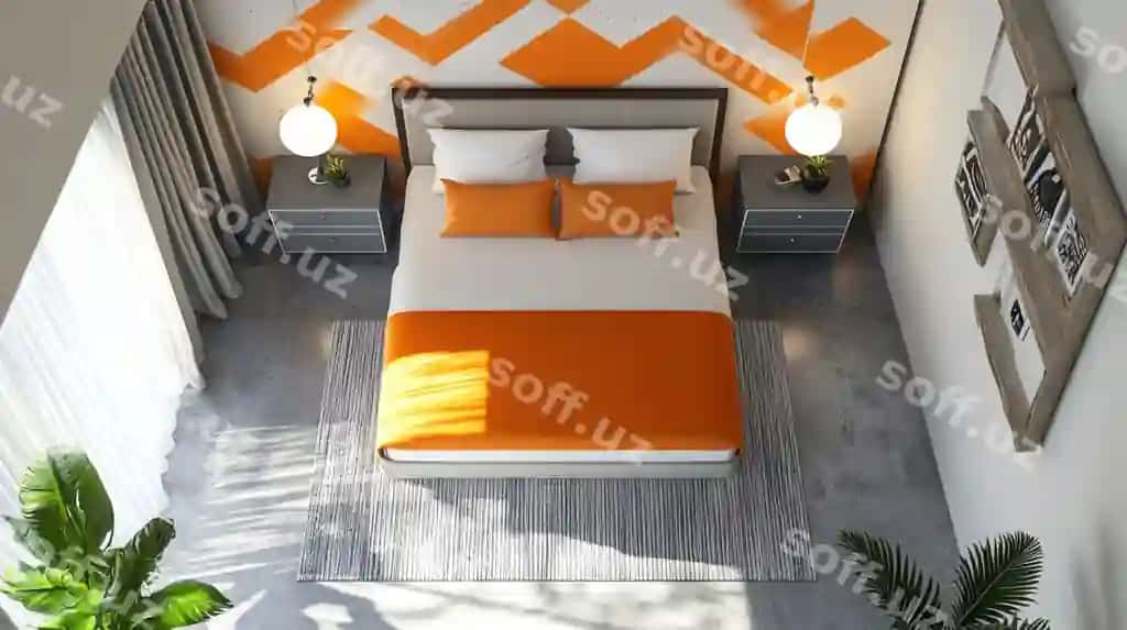 Katta boshqozonli uy-joy, katta oyna parduylar bilan, matrasli uy-joy xonasi | Bed with large headboard large window with drapes bedroom with bed with mattress