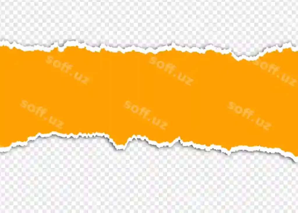 To'q sariq fon shaffof fon bilan yirtilgan qog'oz | Torn paper with orange background transparent background