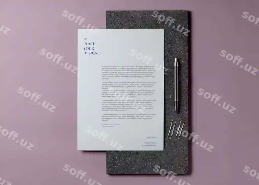Qog'ozliq stationery namunasi tosh material bilan | Paper stationery mock up with stone material