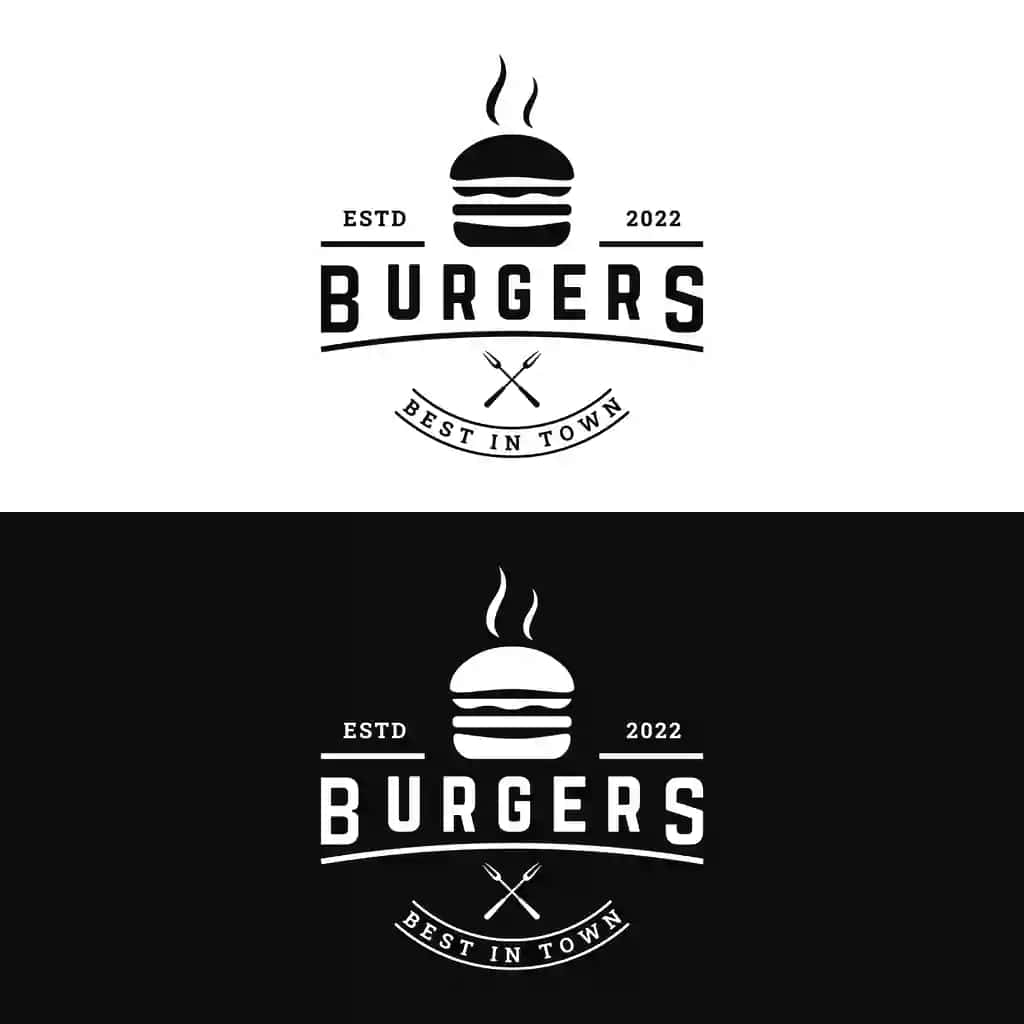 Issiq burger logotipi yangi mazali retro vintagelogo restoran biznesi | Hot burger logo fresh tasty retro vintagelogo restaurant business