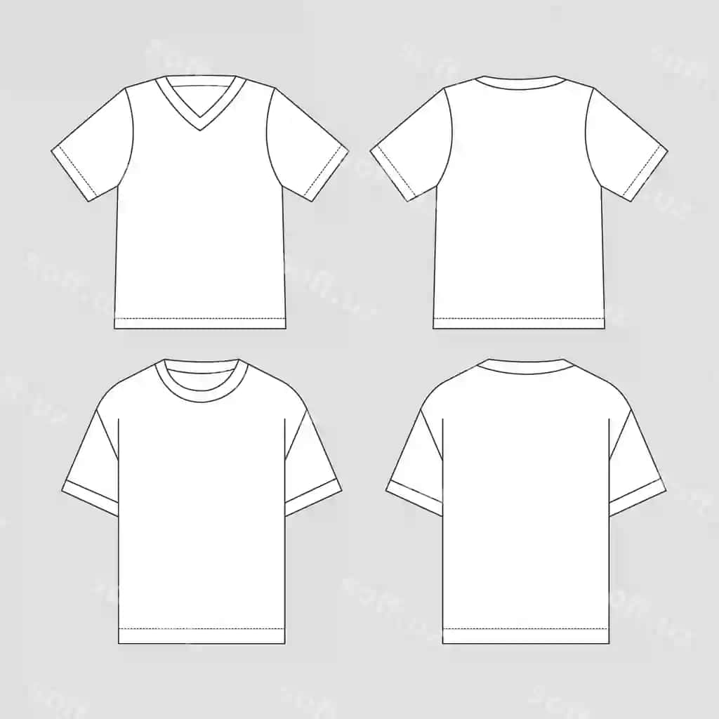 Qollanma futbolka chetki illustratsiyasi | Hand drawn t shirt outline illustration
