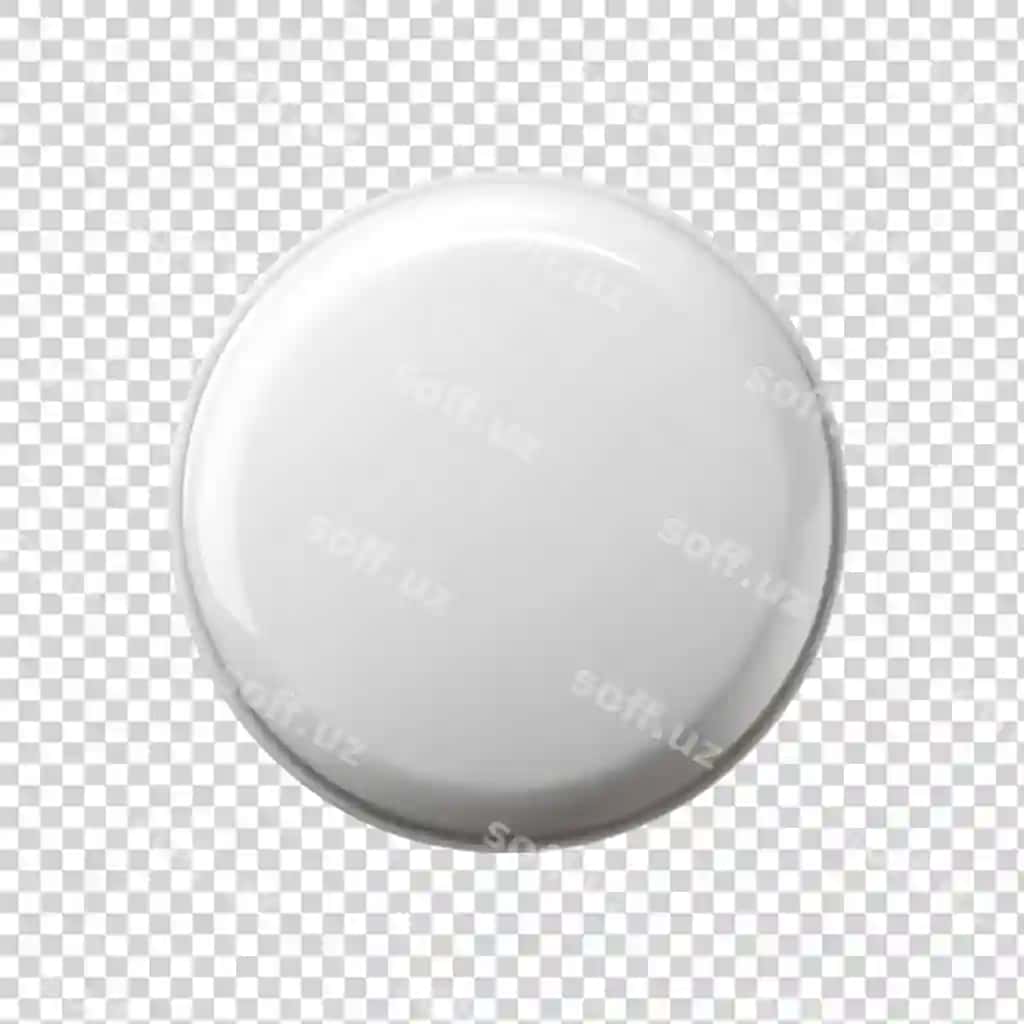 Oq doira badi namuna ajraltirilgan shaffof orqa fonda | White round badge mockup isolated transparent background